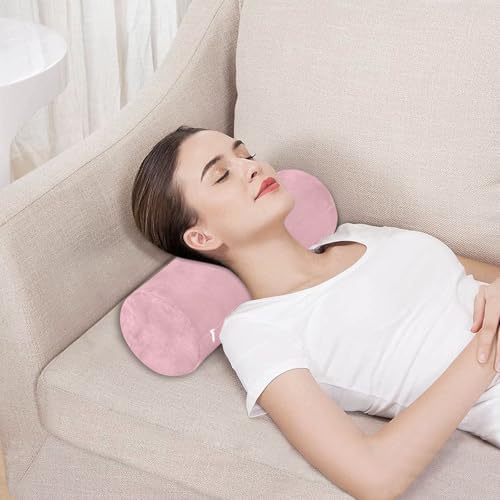Yuiboo Bed Bolster Pillow Pink Neck Roll Pillows for Bed 5.5" x 17" Under Knee Round Pillow Cylinder Pillow Decorative Lumbar Support Pillow for Couch - Image 5