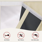 RYB HOME 2 Panels 100% Blackout French Door Curtains Set of 2 - W26 x L40, Biscotti Beige - No Drill Door Window Curtains Thermal Insulated Privacy Assured Shades for Front Entrance - Image 5