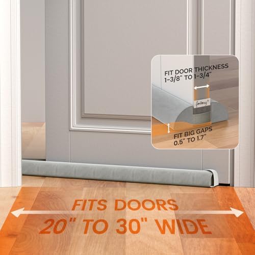 fowong Under Door Draft Stopper 30", Adjustable Noise Stopper 2-Pack, Grey - Image 2