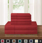 Elegant Comfort Luxurious Soft 1500 Thread Count Egyptian 5-Piece Premium Hotel Quality Wrinkle Resistant Coziest Bedding Set, Easy All Around Elastic Fitted Sheet, Deep Pocket, Split King, Burgundy - Image 2