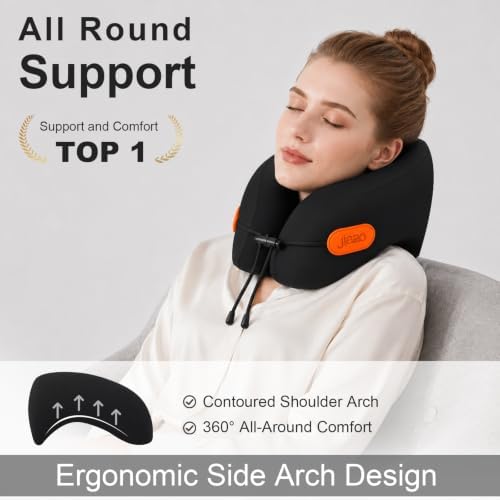 jiaao Neck Pillow for Airplane Travel with Memory Foam - Image 2