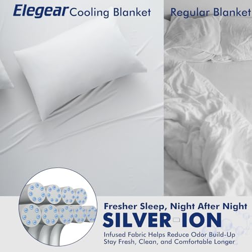 Elegear Silver-Infused Cooling Blanket for Hot Sleepers, Queen Size, Grey - Image 3