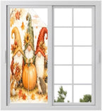 Window Privacy Film Frosted, Fall Pumpkins Static Cling Door Window Covering, Thanksgiving Autumn Gnomes Maple Leaves UV Blocking Windows Film for Office, Hotel, Bedroom, 29.5 x 78.7 Inches by Unknown
