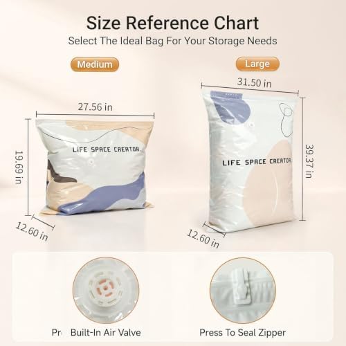 No Pump Vacuum Storage Bags,2026 New No Pump Large Vacuum Storage Compression Bags,Thick and Airtight Reusable Organizer Suitable for Clothes, Blankets, Bedding, Travel, and Closet Storage (5, Large) - Image 4