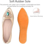 KUNWFNIX Women Ballet Flats Rhinestone Wedding Ballerina Shoes Foldable Sparkly Comfort Slip on Flat Shoes - Image 5