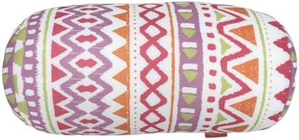 Bookishbunny 2pcs Micro Bead Set U Shaped Neck Travel Pillow 12" x 12" x 4" and Roll Back Pillow Cushion 13" x 7", Various Designs (Pink Wave) - Image 2