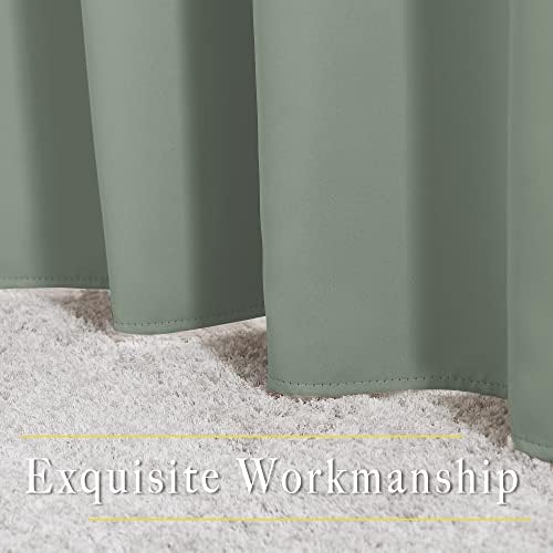 NICETOWN Blackout Sage Green Curtains for Bedroom, Energy Saving Thermal Insulated Sound Dampening Window Curtains Grommet Room Darkening for Living Room, 2 Panels, W52 x L90 - Image 6