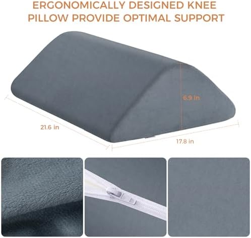 Knee Wedge Pillow for Post-Surgery Recovery-Leg Elevation Support for Sleep Position, Alleviating Lower Back & Hip Pain Enhancing Circulation in Ankles Legs Triangle Pillow with Removable Cover - Image 3