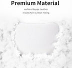 Quintor Genuine Nappa Leather Neck Pillow for Tesla Model Y/3/X/S, Car Seat Headrest Cushion 2-Pack, True Height & Thickness Adjustable, with Luxury Gift Box (White) - Image 5