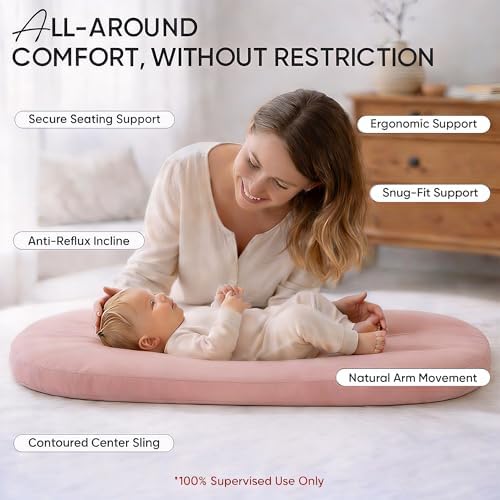 Baby Lounger, Infant Support Cushion for Newborns, Pink - Image 3