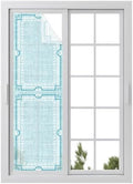 Window Privacy Film Frosted, Mint Green Botanical Reusable Static Cling Window Tints, Vintage Florals Geometric Minimalist Heat Control Windows Films for Offices, Balcony, 29.5 x 118 Inches by Unknown