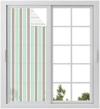Window Privacy Film Frosted, Light Green Brown Striped Static Cling Door Window Covering, Modern Farmhouse Vertical Stripes UV Blocking Windows Film for Office, Hotel, Bedroom, 29.5 x 78.7 Inches by Unknown