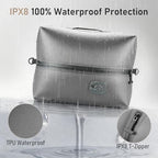 VJI 18L Vacuum Bag for Travel with Built-in Pump, IPX8 Waterproof, Grey - Image 6