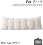Pat. Pend. Long Bed Pillow for Side Sleepers, 47 Inch, Misty White - Image 2
