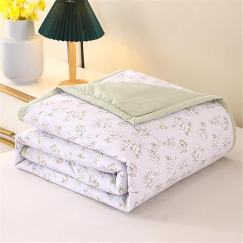 Coverless Duvet Single Double King Size, Reversible Summer Quilted Duvet Cosy and Lightweight Quilt Breathable Bedspreads Quilted Throw for Beds,Green,180 * 200cm by Unknown