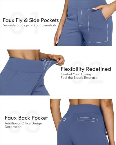 G4Free Yoga Pants for Women Wide Leg Pants with Pockets High Waisted - Image 4