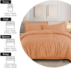 IR Imperial Rooms Bulk (10 Pack) Queen Size Duvet Cover (90 x 90) Inches + 2 Pillow Sham - Wholesale for Hotels, Airbnbs, Guest Bedroom Microfiber Button Closure Duvet Covers Bed Set (Peach) - Image 2