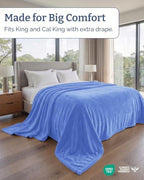 Fleece Blanket Giant 120" x 180" - Ultra-Soft Flannel Throw - Vista Blue - Image 3