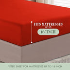 Elegant Comfort Luxury Soft 1500 Premium Hotel Quality Microfiber Wrinkle and Fade Resistant Cozy 6-Piece Bedding Set, Easy All Around Elastic Fitted Sheet, Deep Pocket, Queen, Red - Image 5