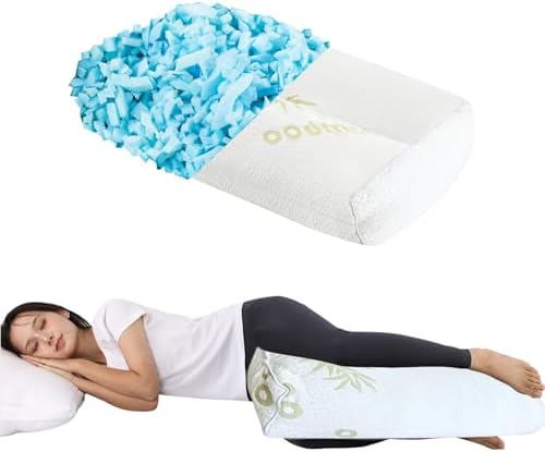MINUPWELL 6.5" Knee Pillow for Side Sleepers - 100% Shredded Memory Foam Leg Pillow for Side Sleeping - Between Leg & Under Hip Pillow - Relieving Leg, Back, and Knee Pain - Rayon Derived from Bamboo by MINUPWELLHome