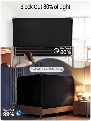 ANC POP Portable Bed Tent, Blackout Privacy Canopy with 3 Doors & Breathable Mesh, Large Space for Adults, Indoor Sleeping Shelter for Dorms/Shared Rooms - Image 5