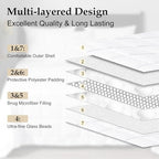 downluxe Down Alternative Blanket for Bed, Glass Beads, Queen, White - Image 4