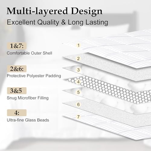 downluxe Down Alternative Blanket for Bed, Glass Beads, Queen, White - Image 4