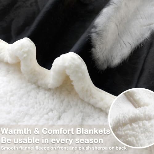 White Cat Sherpa Blanket Animal Print Throw Blanket for Women and Men Soft Warm Cozy 50x60 Inches Cute Minimal Design Bedroom Couch Decor Gift for Birthday Housewarming Anniversary - Image 5