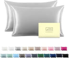 Suatien Mulberry Silk Pillow Cases 2 Pack King Size, Silver by Suatien