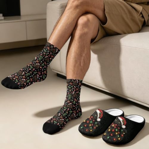 Jeiento Fuzzy Slippers and Sock Set Women's Warm Cozy Memory Foam House Shoes Soft Slip-on Slides - Image 3