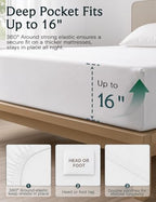 LuxClub Queen Sheet Set, Bed Sheets Queen Size 4PC, Deep Pocket Cooling Bed Sheets, Soft Hotel Luxury Bedding for Mattress Wrinkle Free, Silky Fitted Sheet & Pillowcase Sets, White (Pack of 2) - Image 3