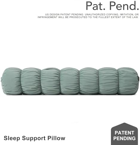 Pat. Pend. Long Body Pillow for Side Sleepers, 59 Inch, Green - Image 2