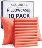 Queen Pillow Cases - 10 Pack Soft Pillowcase Covers - 20" x 30" (Coral) by CGKUnlimited