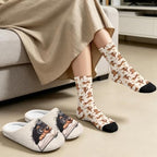 Jeiento Womens Fuzzy Slipper and Socks Winter Warm Gifts for Mom,Wam Cozy Indoor Socks Comfort Home Shoes - Image 3