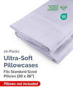 Standard Pillow Cases - 10 Pack Pillowcases, 20" x 26" - Light Lavender - Image 2