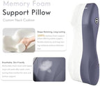 FLORICH Ergonomic Car Seat Cushion and 2-in-1 Lumbar Support Pillow Headrest Memory Foam Car Cushion Back Support Neck Pillow Driving Lumbar Seat Cushion for Truck Driver Sciatica Pain Relief, Blue - Image 4