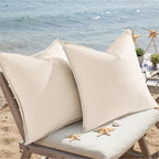 decorUhome Outdoor Waterproof Faux Linen Throw Pillow Covers 22x22 Set of 2 - Image 7