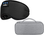 MUSICOZY Bluetooth Sleep Mask Headphones and Travel Storage Case Bundle by MUSICOZY