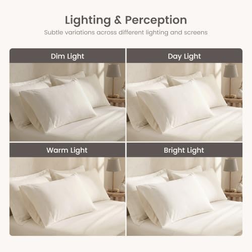 Bioweaves 100% Organic Cotton Body Pillow Cover for Body Pillowcases 300 Thread Count Soft Sateen Weave GOTS Certified with Zipped Closure - 21" x 54", Cream, Pack of 2 - Image 7