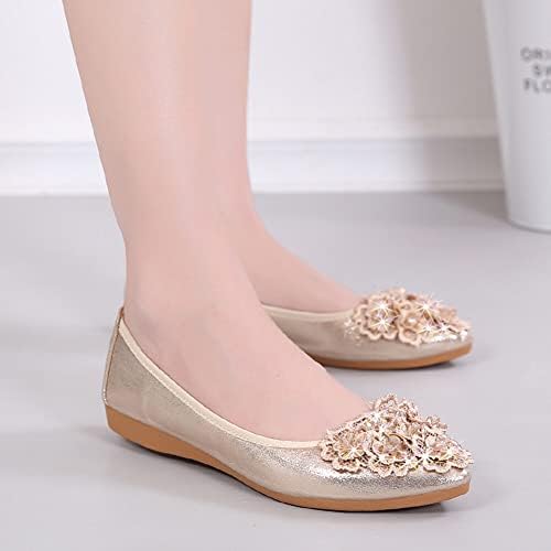 KUNWFNIX Women Ballet Flats Rhinestone Wedding Ballerina Shoes Foldable Sparkly Comfort Slip on Flat Shoes - Image 4