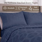Threadmill 600TC Cotton King Pillowcases, Sateen, Jacquard, Folkstone Blue - Image 3
