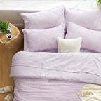 Love's cabin Seersucker Lavender Queen Comforter Set, 7-Piece Bed in a Bag - Image 3