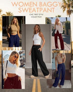 Neer 3 Pack Women's Wide Leg Sweatpants Baggy Pants with Pockets - Image 3