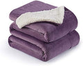 NANPIPER Couch Blanket Reversible Sherpa Flannel Blanket Ultra-Soft Plush Warm Fleece Microfiber (60"x80",Cassis Purple) by NANPIPER