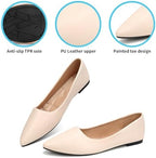 KUNWFNIX Women's Ballet Flats Foldable Classic Crown Rhinestone Slip On Bowknot PU Leather Faux Suede Pointed Toe Comfort Flat Casual Dress Shoes - Image 4