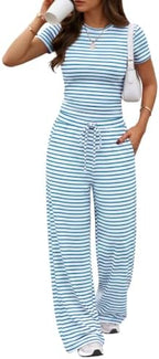 Trendy Queen Women's 2 Piece Matching Summer Lounge Set with Pockets by TrendyQueen