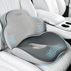 Coverado Car Seat Cushion and Lumbar Support Pillow, Memory Foam Ergonomic Back Support Driving Seat Cushion for Sciatica, Tailbone, Back Pain, Non-Slip Washable Cushion for Car, Driver, Office by COVERADOAUTO
