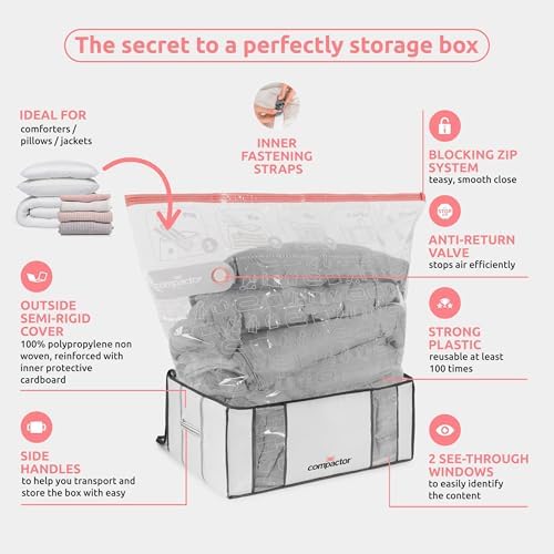 Compactor XXL 3 Vacuum Storage Bag & 3 Semi-Rigid Box, Closet Organizer, 210L - Image 6