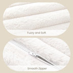AELS Faux Fur Striped Cylinder Pillows Set of 2, 8" x 24" Decorative Modern Bolster Pillows with Removable Washable Cover & Insert, Body Pillow for Couch Bed, Living Room Bedroom Nursery Decor, White - Image 3