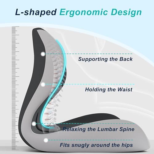 Seat Cushion for Office Chair, Ergonomic Cushion with Lumbar Support Pillow - Image 3